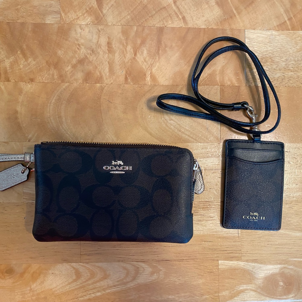 Coach small wristlet & lanyard set